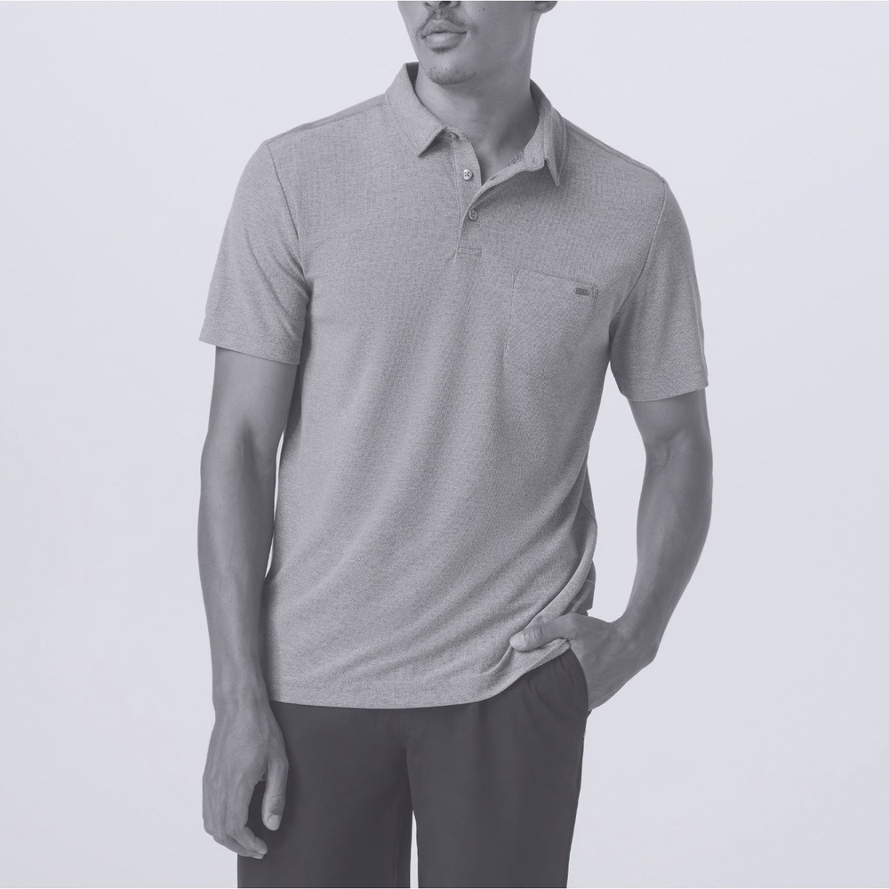 Vuori Ace Polo Mens Gray Short Sleeve Pocket Golf Shirt Athletic Fit XL SEE PIC